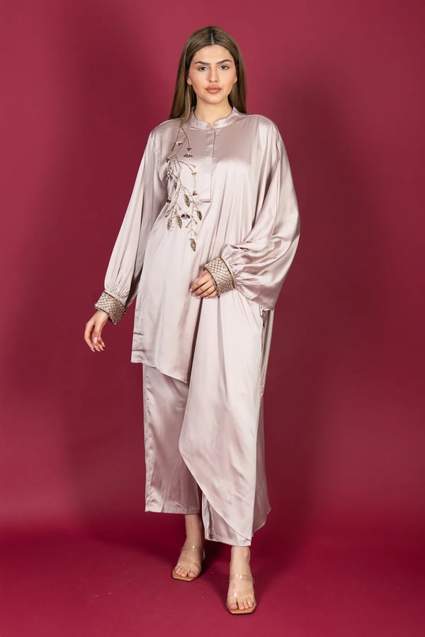 Shiffonz graceful Eid 2025 2 piece modest wear collection - Mauve, X - Large