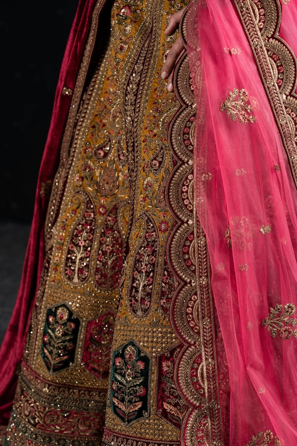 Velvet 3 piece lehnga choli with double dupattas - Image 14