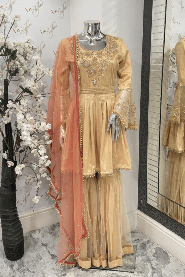 Shiffonz 3 piece anakali embroidered gharara suit