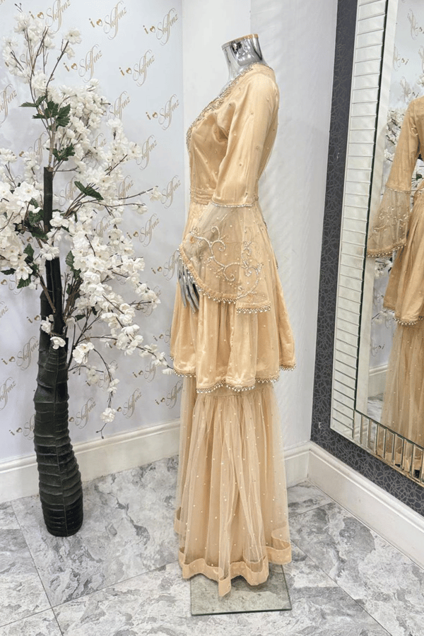 Shiffonz 3 piece anakali embroidered gharara suit - Image 4