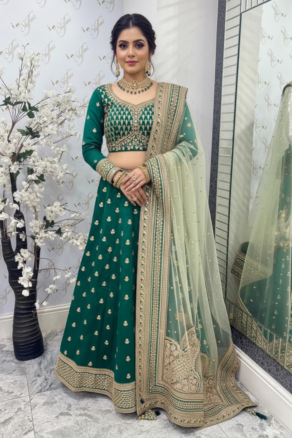 Shiffonz luxury embroidered semi stitched lengha choli