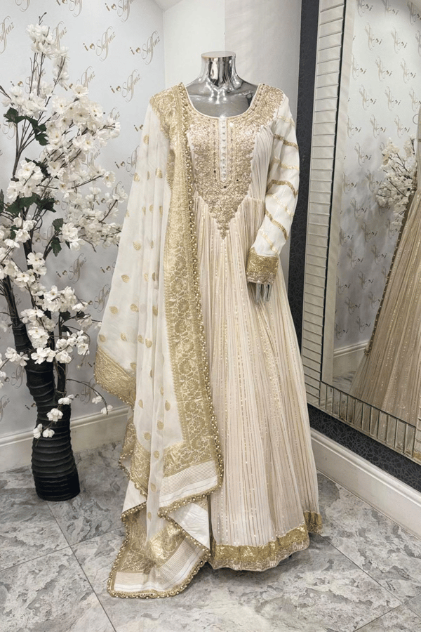 Parwan premium luxe long embroidered gown collection