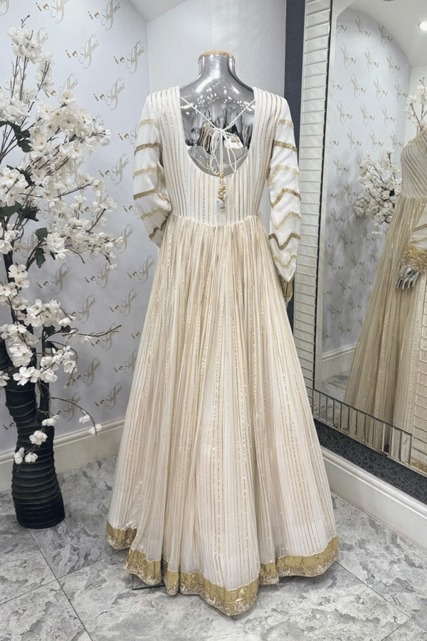 Parwan premium luxe long embroidered gown collection - Image 4
