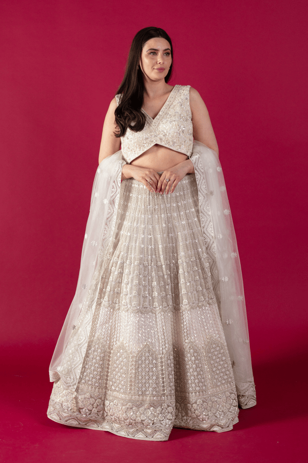 Shiffonz heavy net embroidered lengha choli