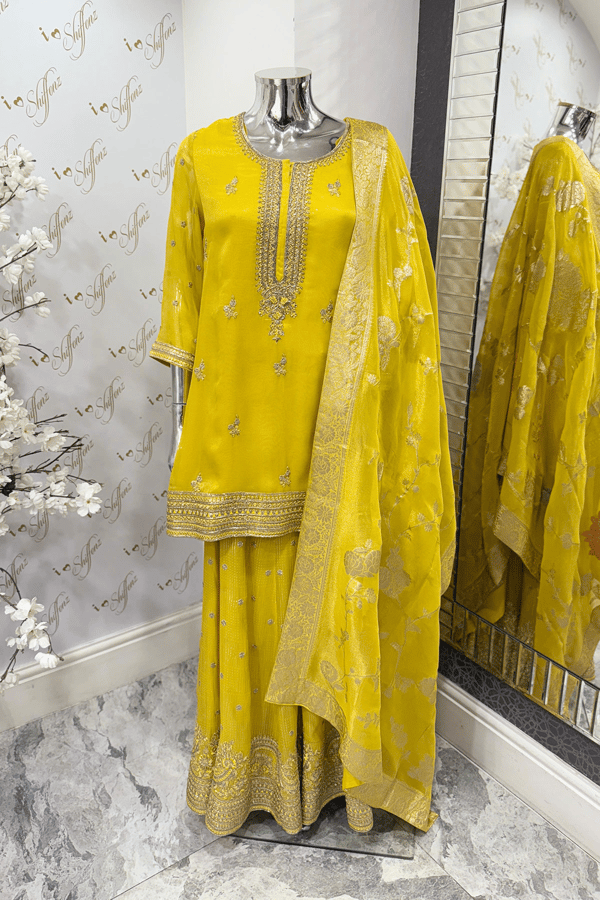 Mahboob lux collection 3 piece sharara suit