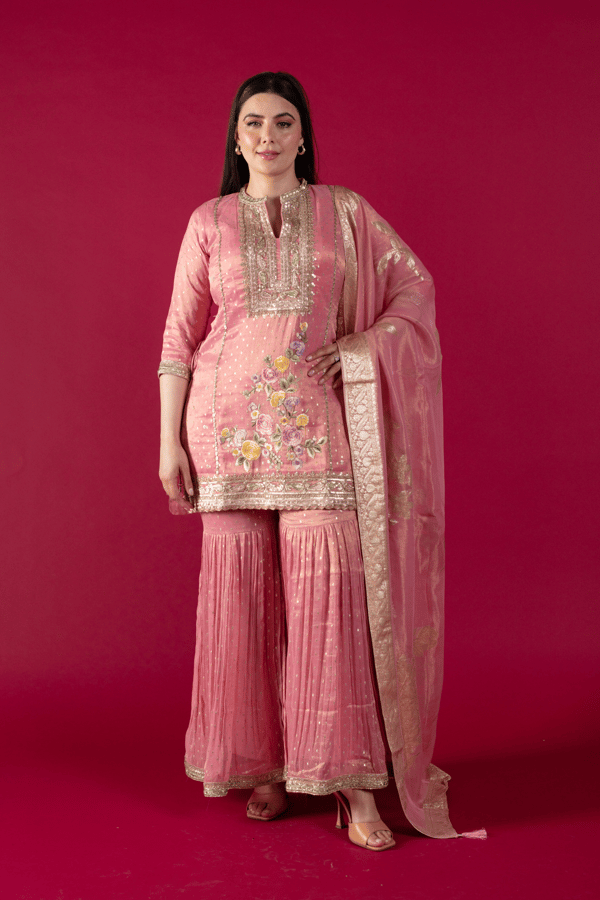 Arina luxe collection 3 piece gharara embroidered suit