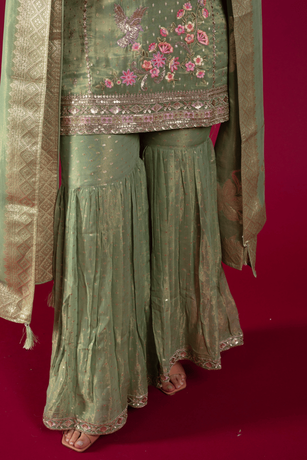 Arina luxe collection 3 piece gharara embroidered suit - Image 9