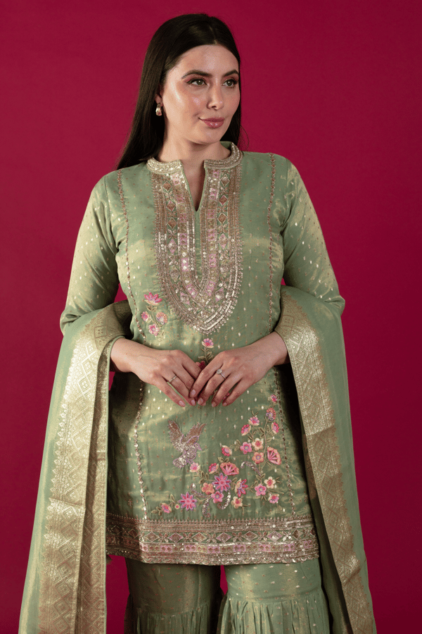 Arina luxe collection 3 piece gharara embroidered suit - Image 7