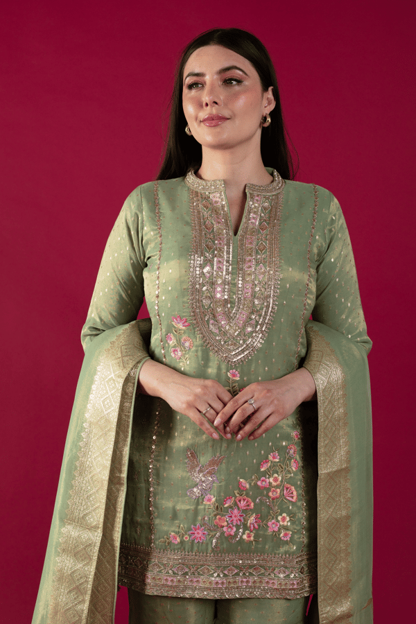 Arina luxe collection 3 piece gharara embroidered suit - Image 6