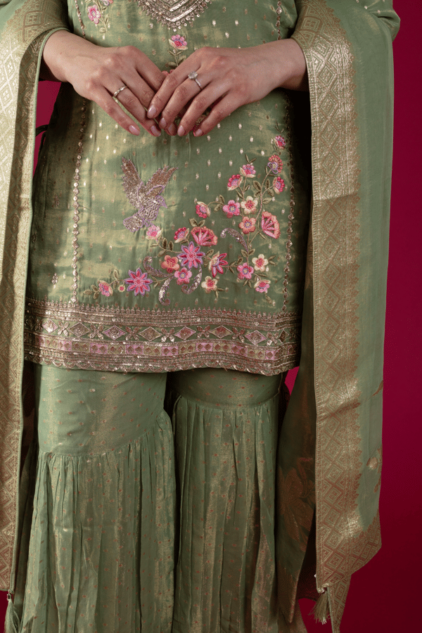 Arina luxe collection 3 piece gharara embroidered suit - Image 10