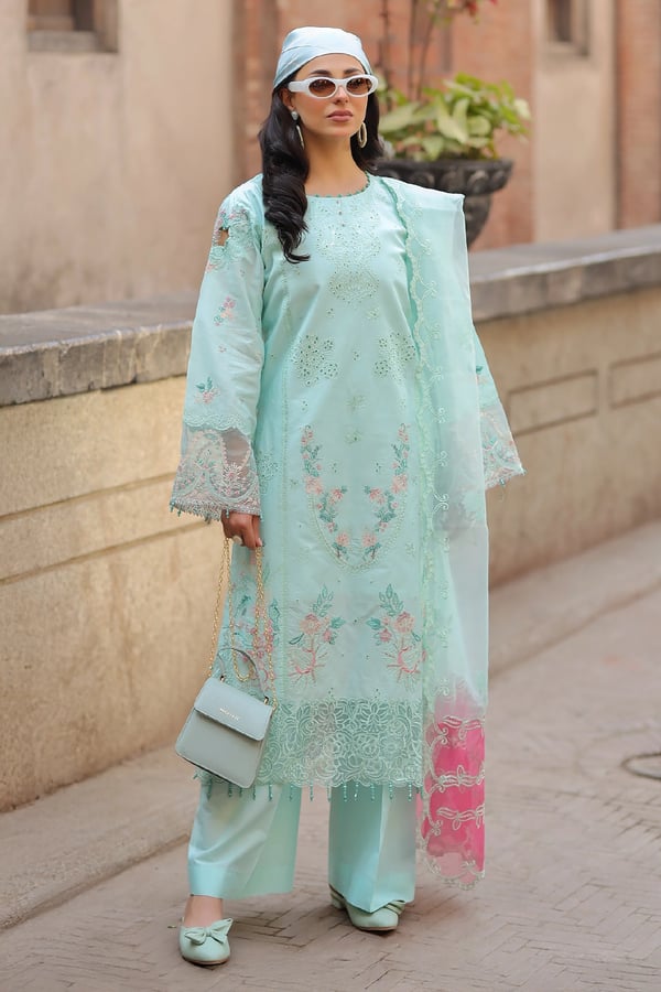 Bazar Kahani Eid 2025 3 piece premium mother’s suit - SGREEN, Large