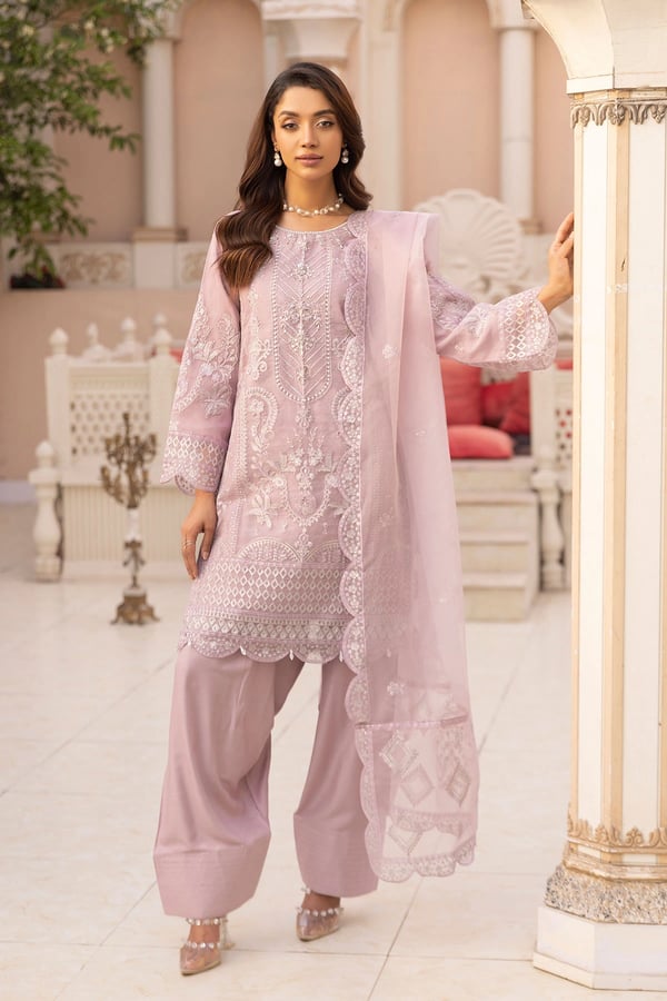 Alia Eid collection 3 piece organza farshi shalwar suit