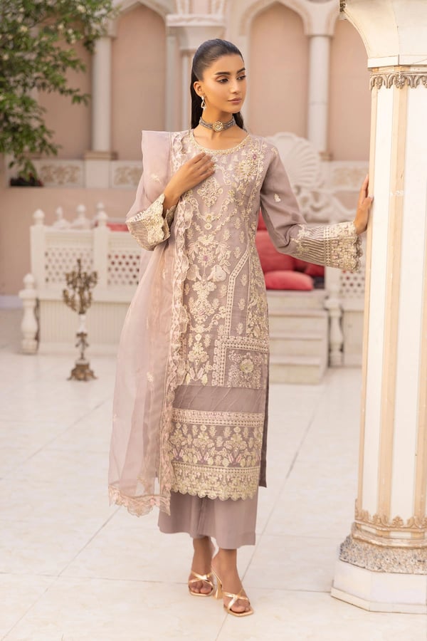 Alia Eid collection 3 piece embroidered organza suit - Image 2