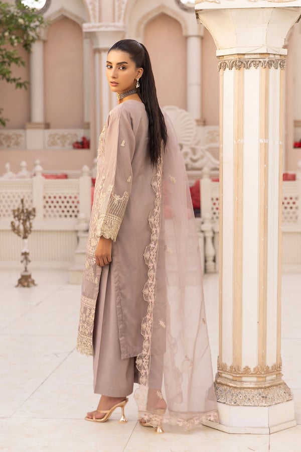 Alia Eid collection 3 piece embroidered organza suit - Image 3
