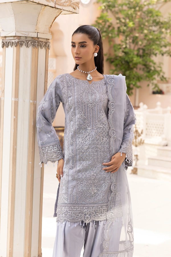 Alia Eid farshi shalwar collection 3 piece organza suit - Image 5