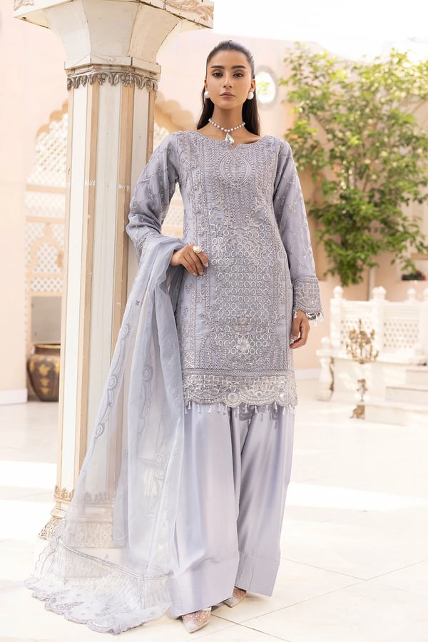 Alia Eid farshi shalwar collection 3 piece organza suit - Image 2