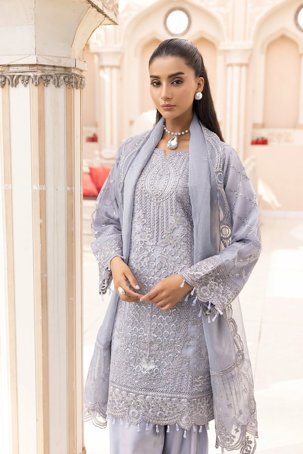 Alia Eid farshi shalwar collection 3 piece organza suit - Image 6