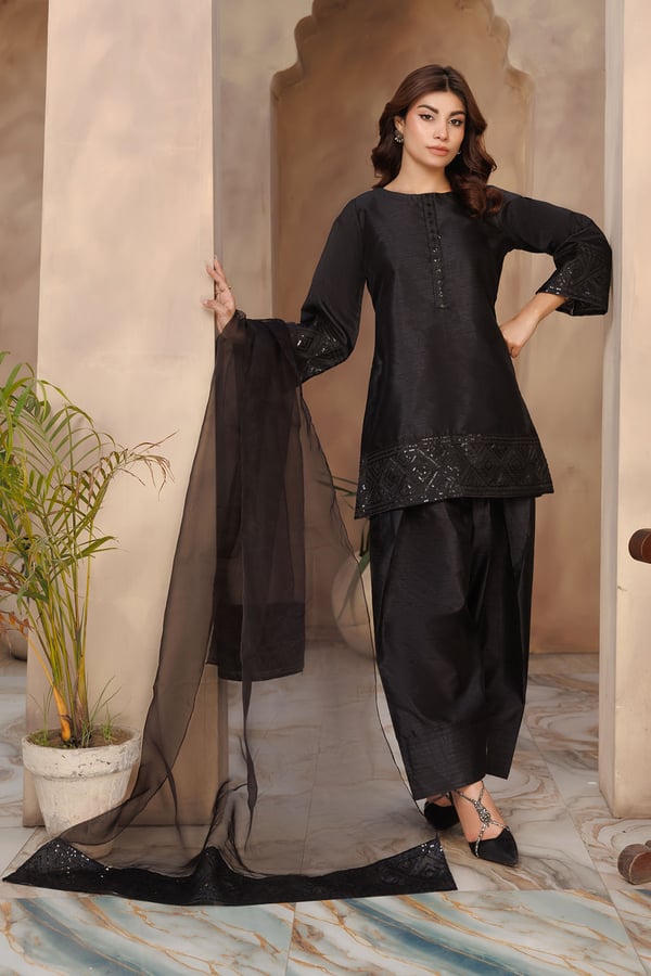 Ereena 3 piece casual rawsilk farshi shalwar suit