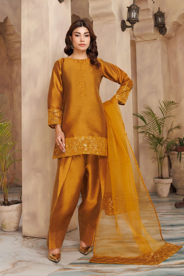 Ereena 3 piece casual rawsilk farshi shalwar suit - Image 2