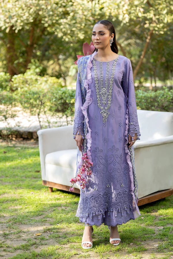 Ivana luxury chikan kari embroidered 3 piece Eid suit - Image 2