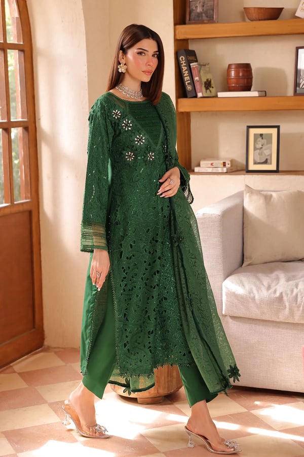 Lamhey Eid collection 3 piece embroidered suit - Image 3