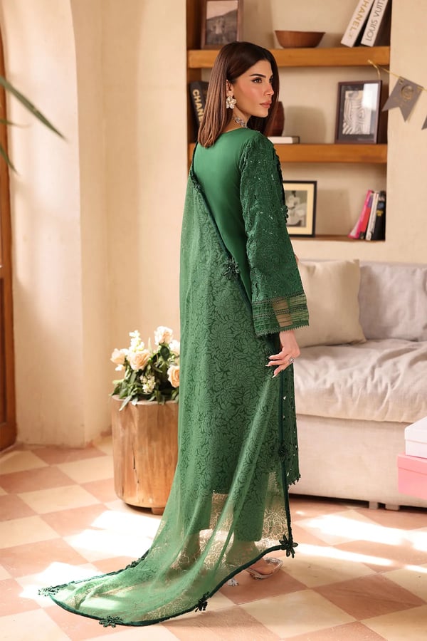 Lamhey Eid collection 3 piece embroidered suit - Image 4