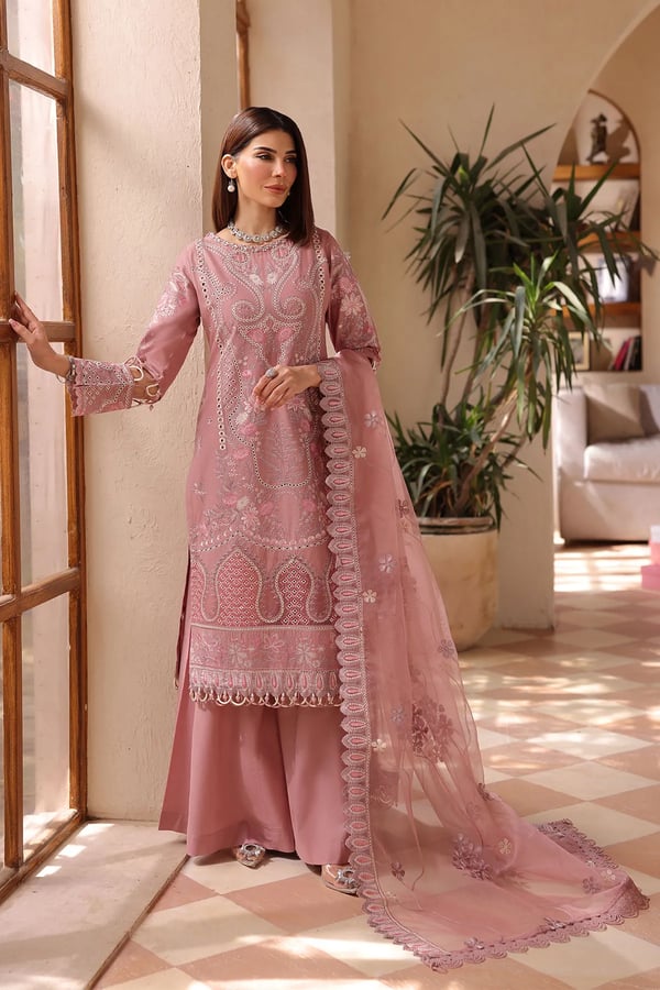 Lamhey chikan kari Eid 3 piece embroidered collection - Image 2