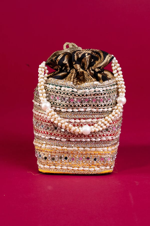 Shiffonz graceful banarsi pearl potli bag - Image 2