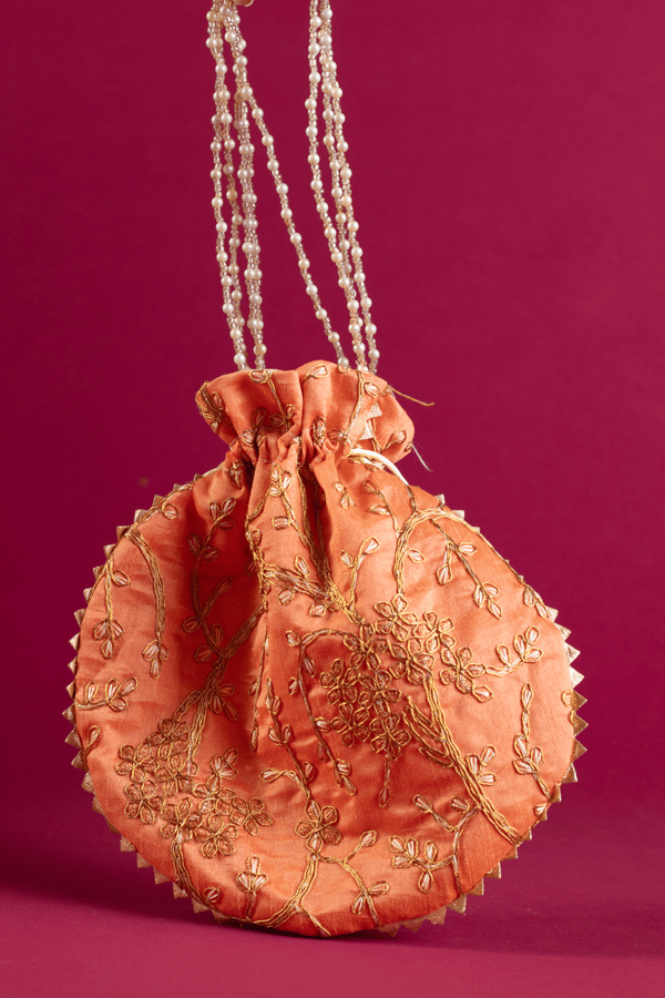 Thread work embroidered potli bag - MUSTAR, FS