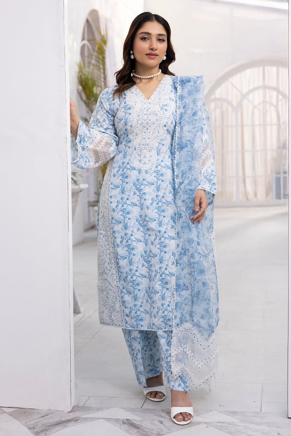 Sawera Eid 2025 3 piece luxury mother's lawn suit