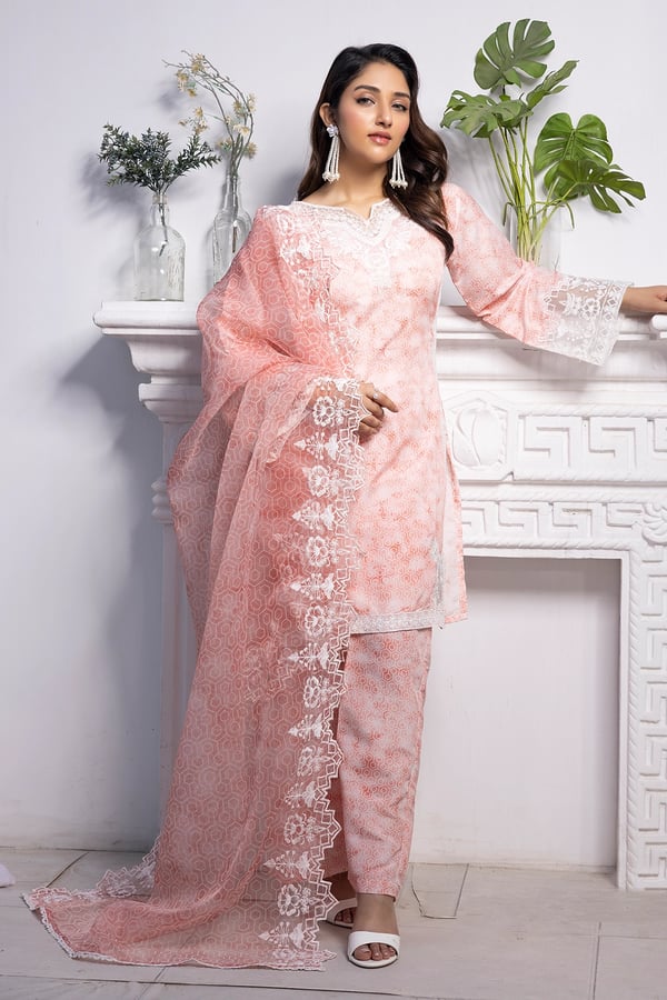 Sawera Eid 2025 3 piece luxury mother's lawn suit - Image 2