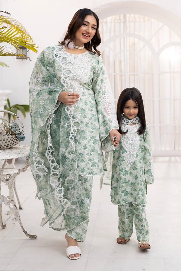 Sawera Eid 2025 3 piece luxury daughter's lawn suit - Image 2