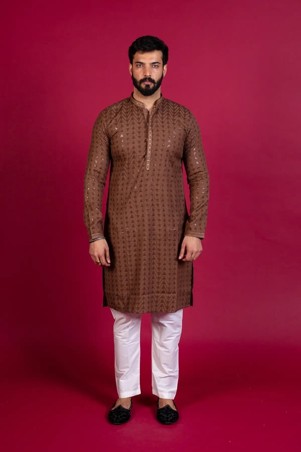 Men's 2 piece embroidered kurta pyjama