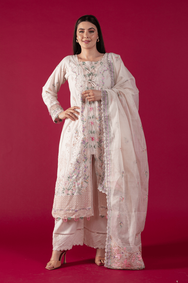 Afiya lux collection 3 piece embroidered suit