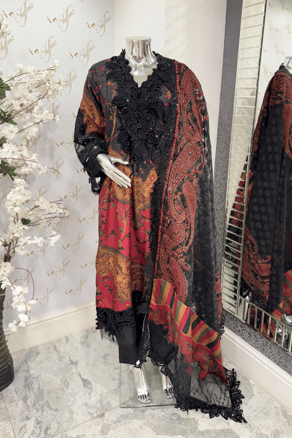 Arzoo Mother and daughter 3 piece silk lawn suit