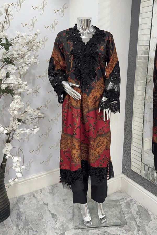 Arzoo Mother and daughter 3 piece silk lawn suit - Image 2