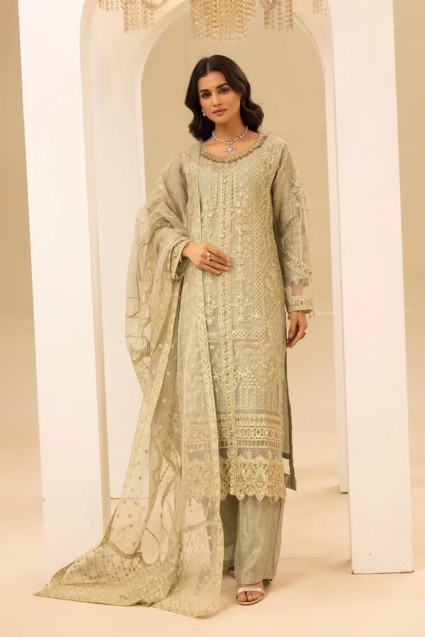 Aurora 3 piece luxury embroidered organza suit - Image 2