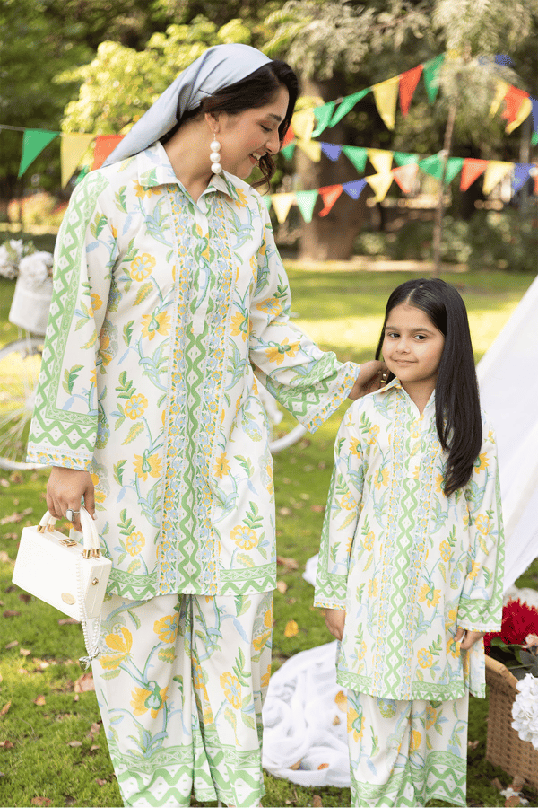 Olivia Eid 2025 2 piece kids mother and daughter co-ord set - Image 3