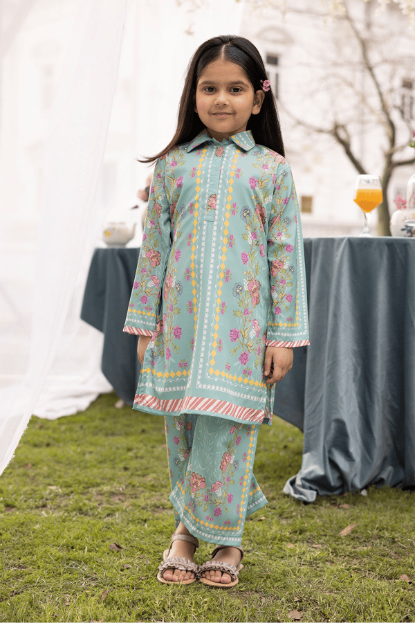 Olivia Eid 2025 kids 2 piece printed mother and daughter co-ord collection - Image 4