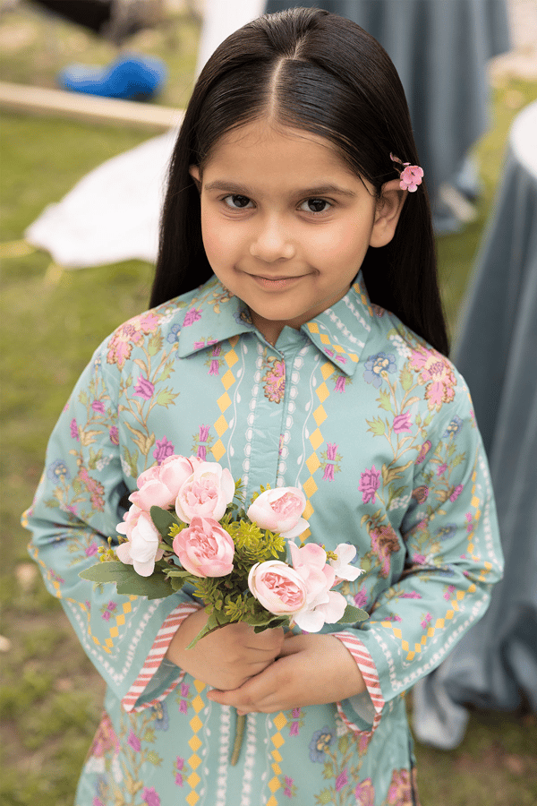Olivia Eid 2025 kids 2 piece printed mother and daughter co-ord collection - Image 6