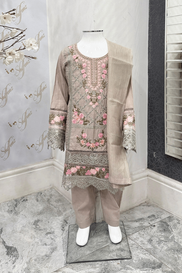 Afreen 3 piece mother and daughter casual kids collection - Grey, 36