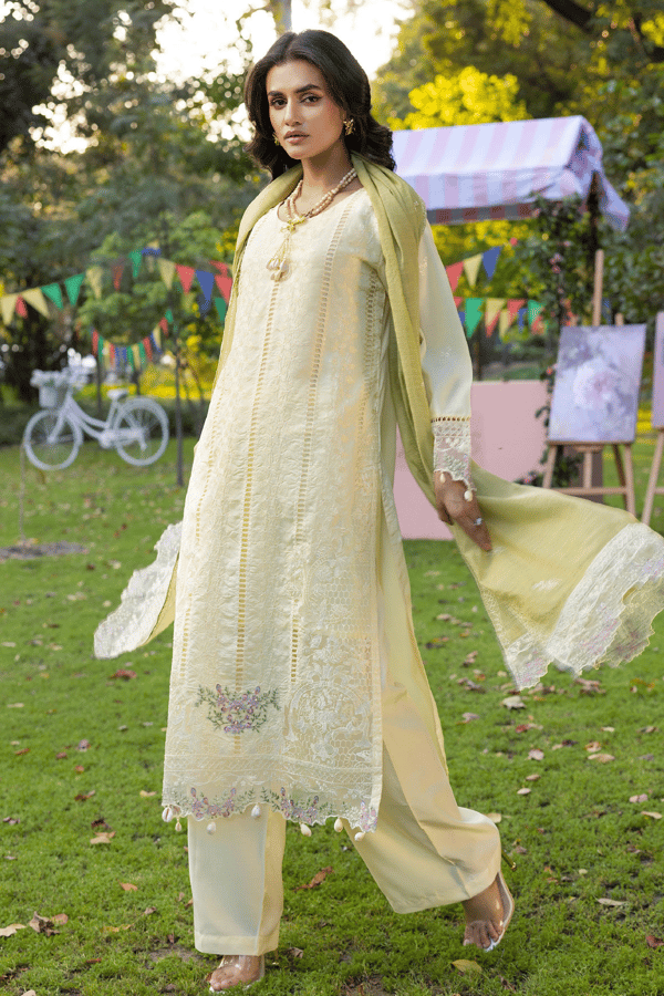 Ella 3 piece viscose chikan kari embroidered collection - Image 2