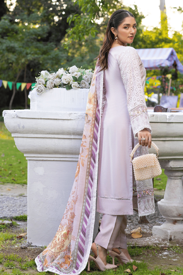 Ella 3 piece viscose chikan kari embroidered outfit - Image 3