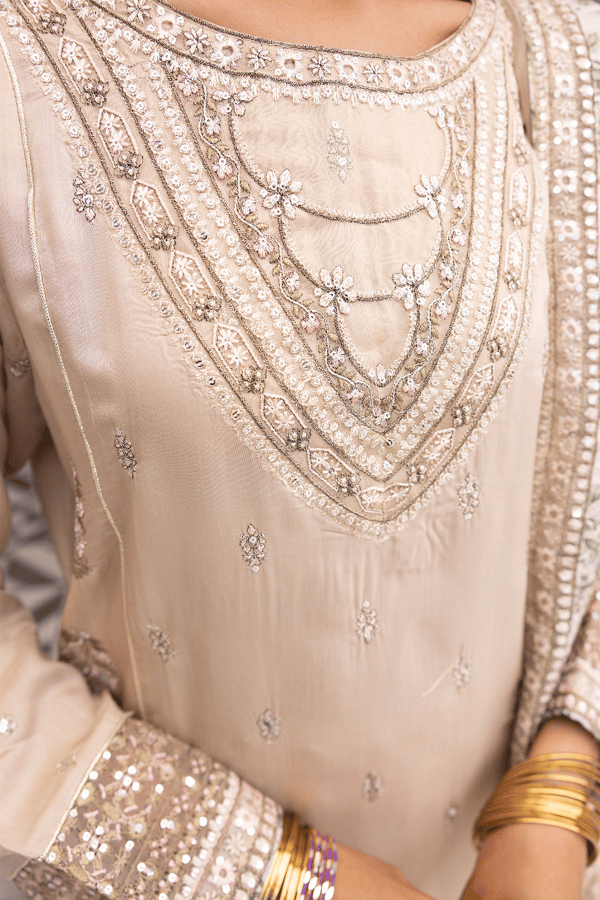 Ethnic collection 3 piece embroidered plazo Eid suit - Image 4