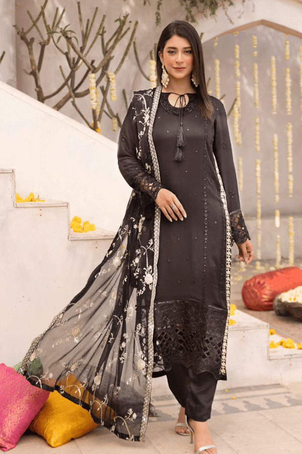 Nazish chiffon lux collection Gratitude 3 piece embroidered suit