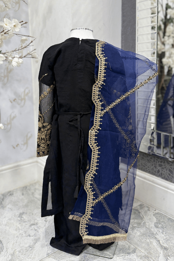 Nazish chiffon lux collection Hope 3 piece embroidered kids suit - Image 4