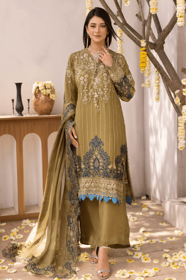 Nazish chiffon lux collection Simplicity 3 piece embroidered suit - Image 2