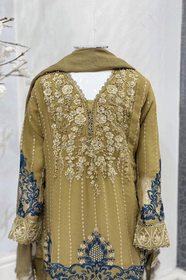 Nazish chiffon lux collection Simplicity 3 piece embroidered kids suit - Image 5
