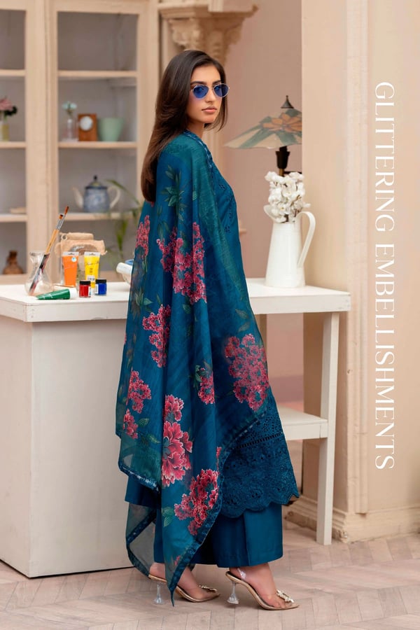 Laila embroidered 3 piece mother and daughter collection - Image 3