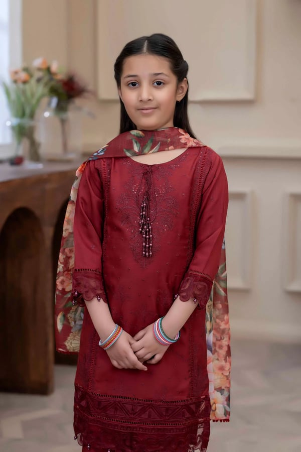 Laila 3 piece luxury embroidered mother and daughter kids collection